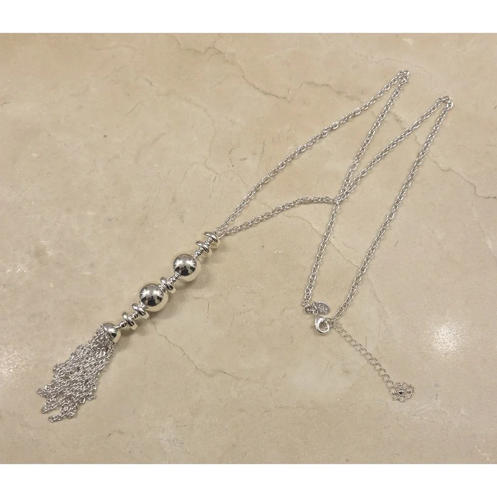Joan Rivers Silver‎ Tone Extra Long Tassel Necklace 30-33